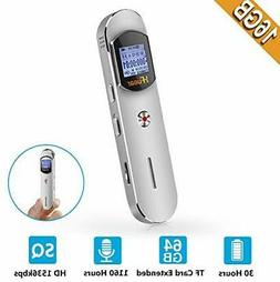 16GB Digital Voice Recorder, 1536kbps Voice Activated Record
