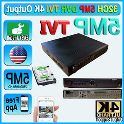 32CH TVI 5MP DVR H265 4k Output 2560x1960 Record System phon