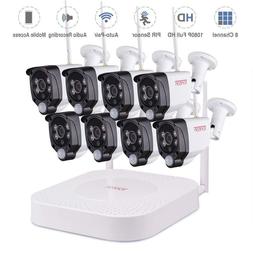 Tonton 8CH NVR 1080P Wireless Security Camera CCTV System wi