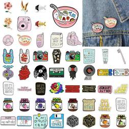 Cartoon Lovely Enamel Piercing Brooch Pin Collar Decor Badge