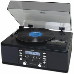 TEAC CD Burner Cassette AM/FM Radio USB Record Player Black 