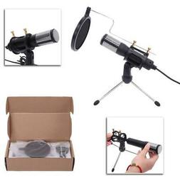 Condenser USB Microphone w/ Tripod Stand for Game Chat Studi