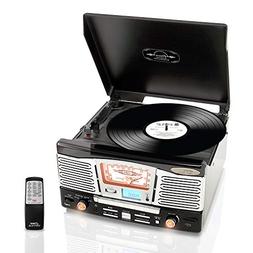Updated Version Classic Style Turntable - Built-in Speakers,