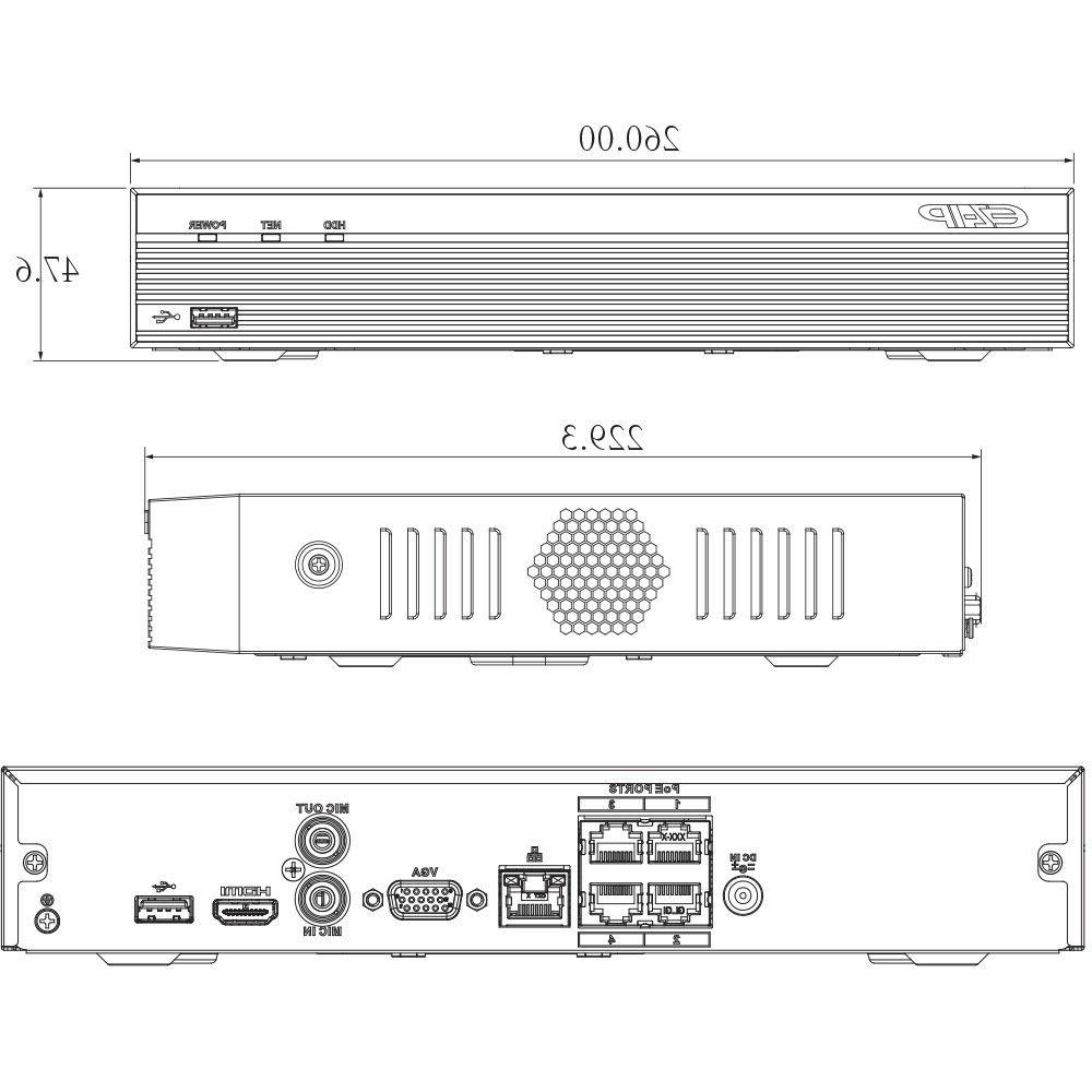 DAHUA NVR1B04HS-4P 4PoE NVR NVR up to 4K, 1