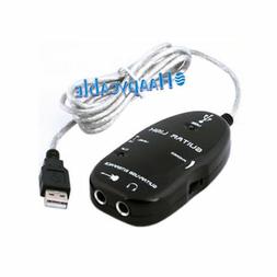 New Black USB to Guitar Interface Link Audio Cable Adapter f