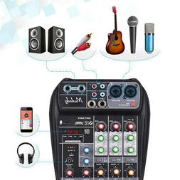 Sound Card Mixing Console USB 4CH Mixer Digital for Music Re