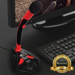 USB Microphone Audio Recording LED Mic Studio Gaming PC Desk